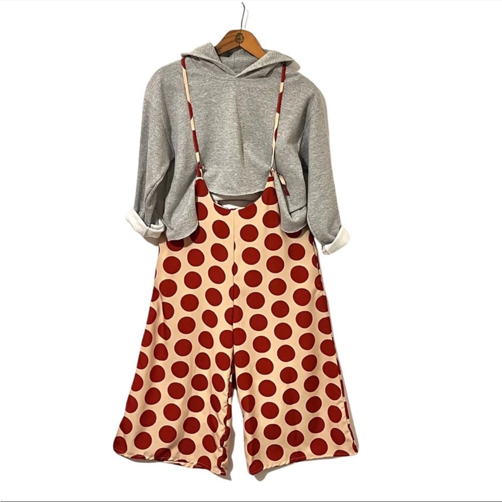 Kids Polka Dot Spaghetti Strap Soft Flowy Romper
